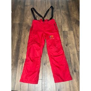 Bass Pro Shops Bone-Dry Waterproof Fishing Rain Bib Overalls Men's L Red Nylon